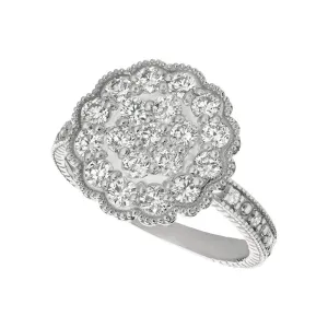 1.00 Carat Natural Diamond Ring G SI 14K White Gold
