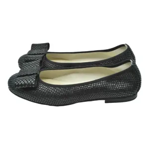 1412 - Black Soft Leather Flats for Girl/Teen/Women by London Kids