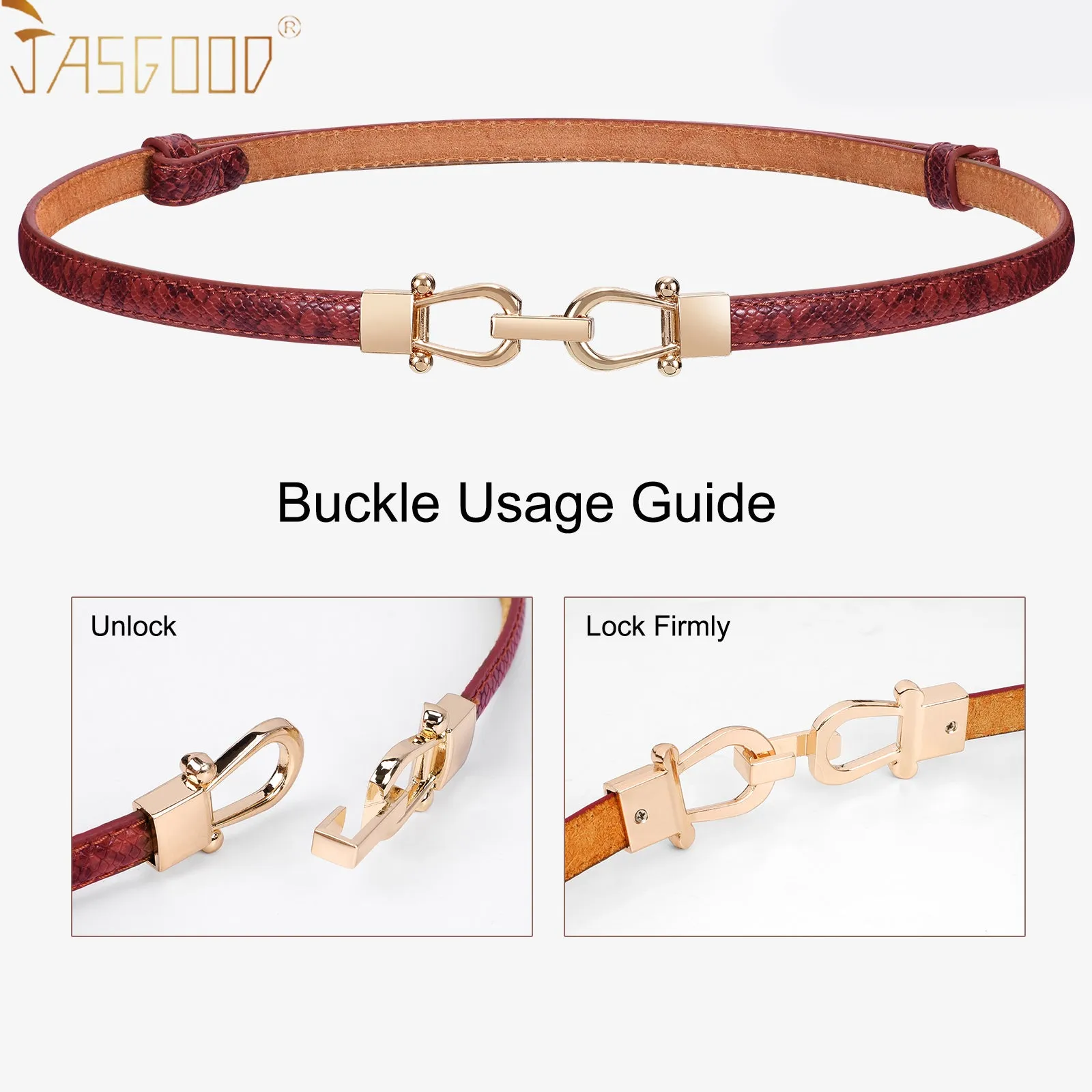2 Pack Women Skinny Leather Belt Adjustable Fashion Dress Belt Thin Waist Belts for Ladies Girls