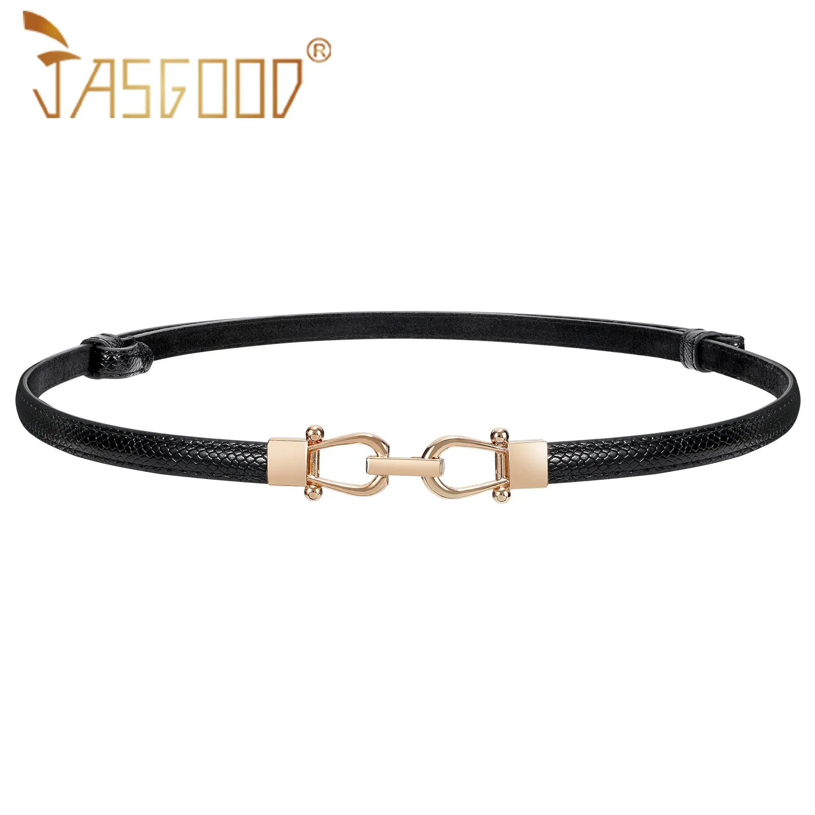 2 Pack Women Skinny Leather Belt Adjustable Fashion Dress Belt Thin Waist Belts for Ladies Girls