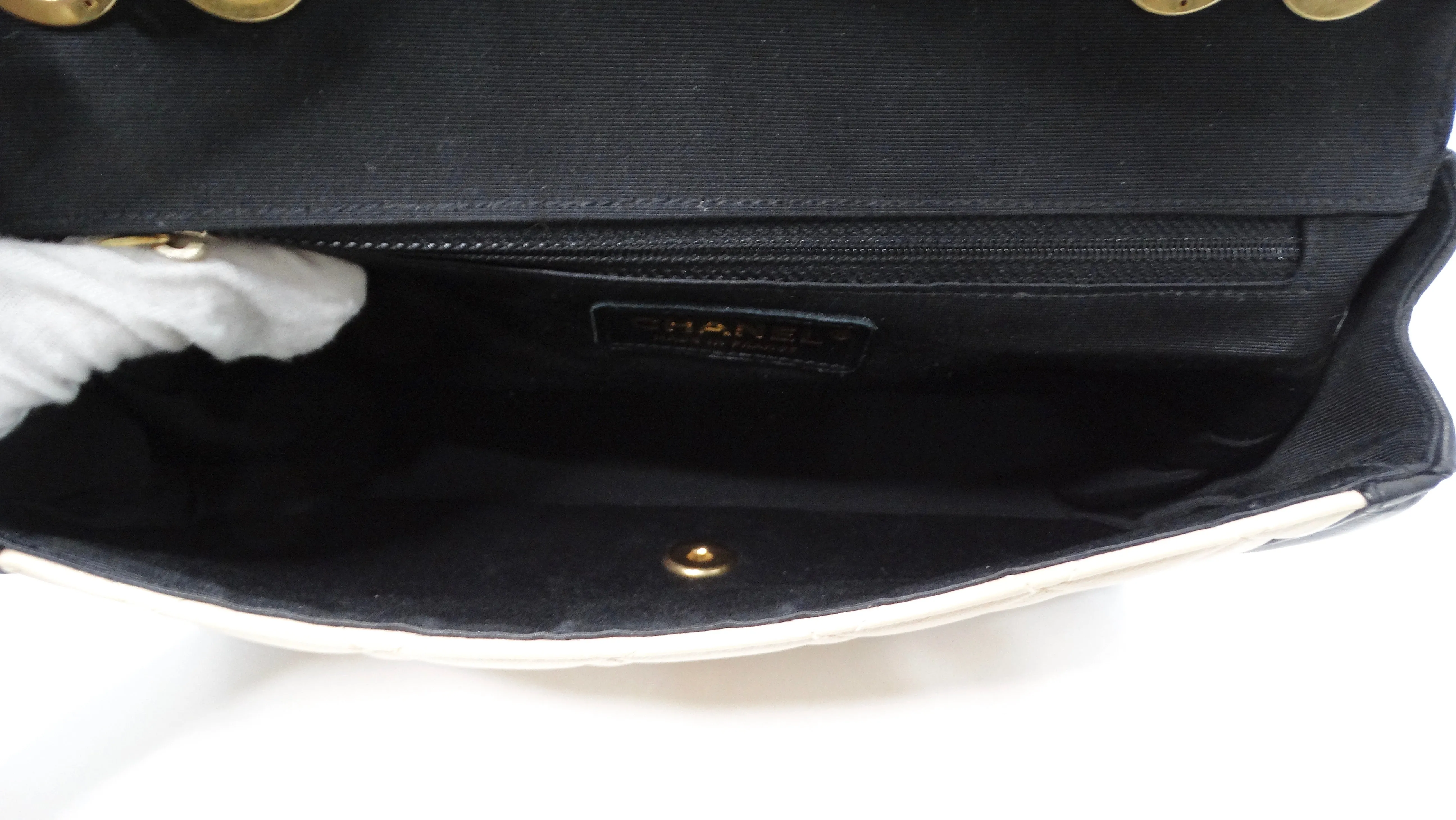 2014 Chanel Elegant CC Tan & Black Quilted Lambskin Flap Bag