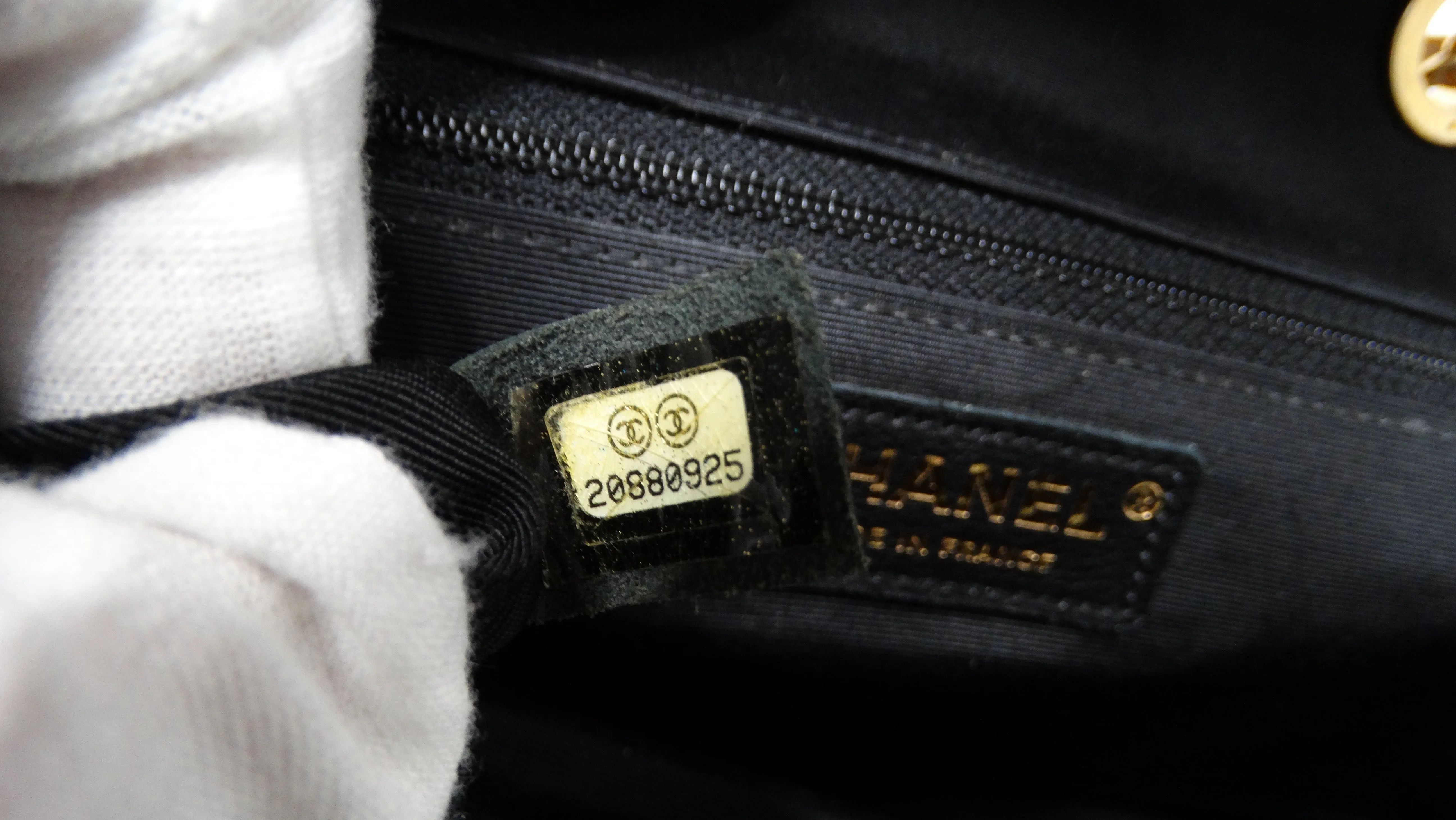 2014 Chanel Elegant CC Tan & Black Quilted Lambskin Flap Bag