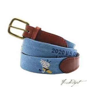 2020 U.S. Open Winged Foot Needlepoint Belt (Light Blue)