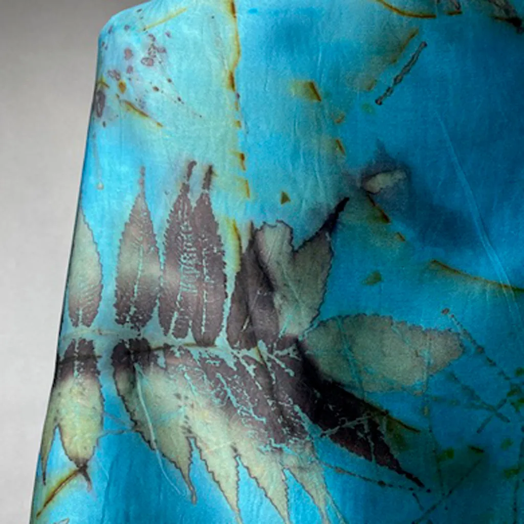 22 x 88 Blue Silk Scarf or Shawl