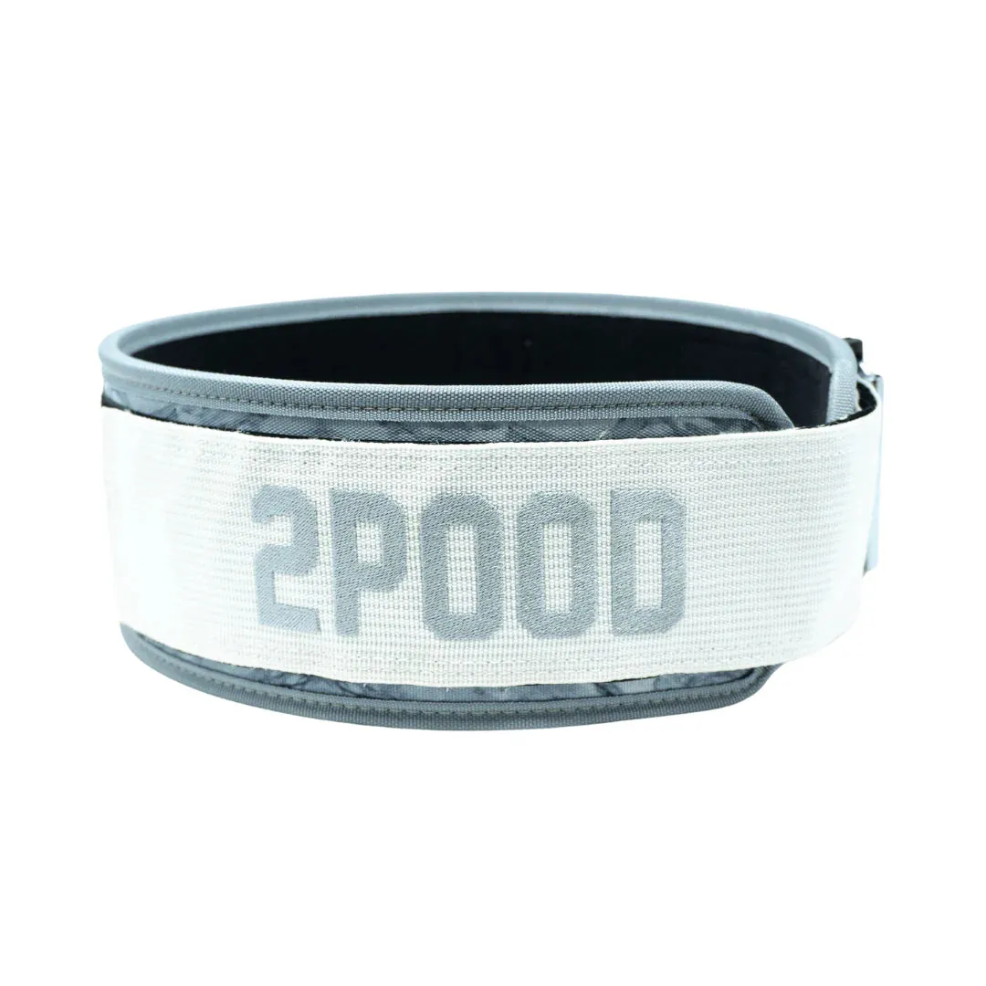 2POOD - White Marble 4" Weightlifting Belt
