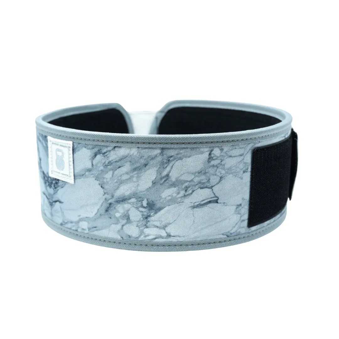 2POOD - White Marble 4" Weightlifting Belt