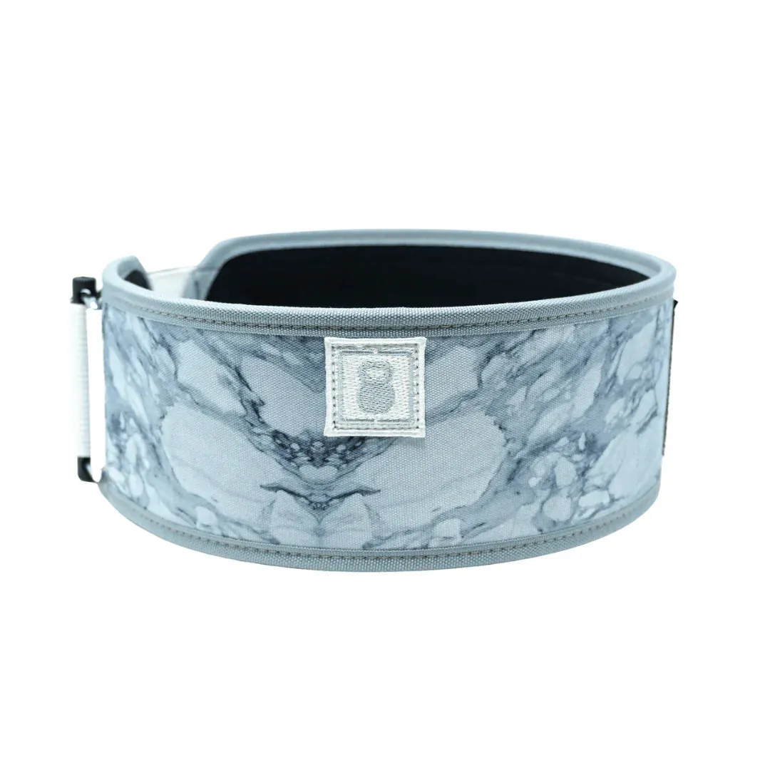 2POOD - White Marble 4" Weightlifting Belt