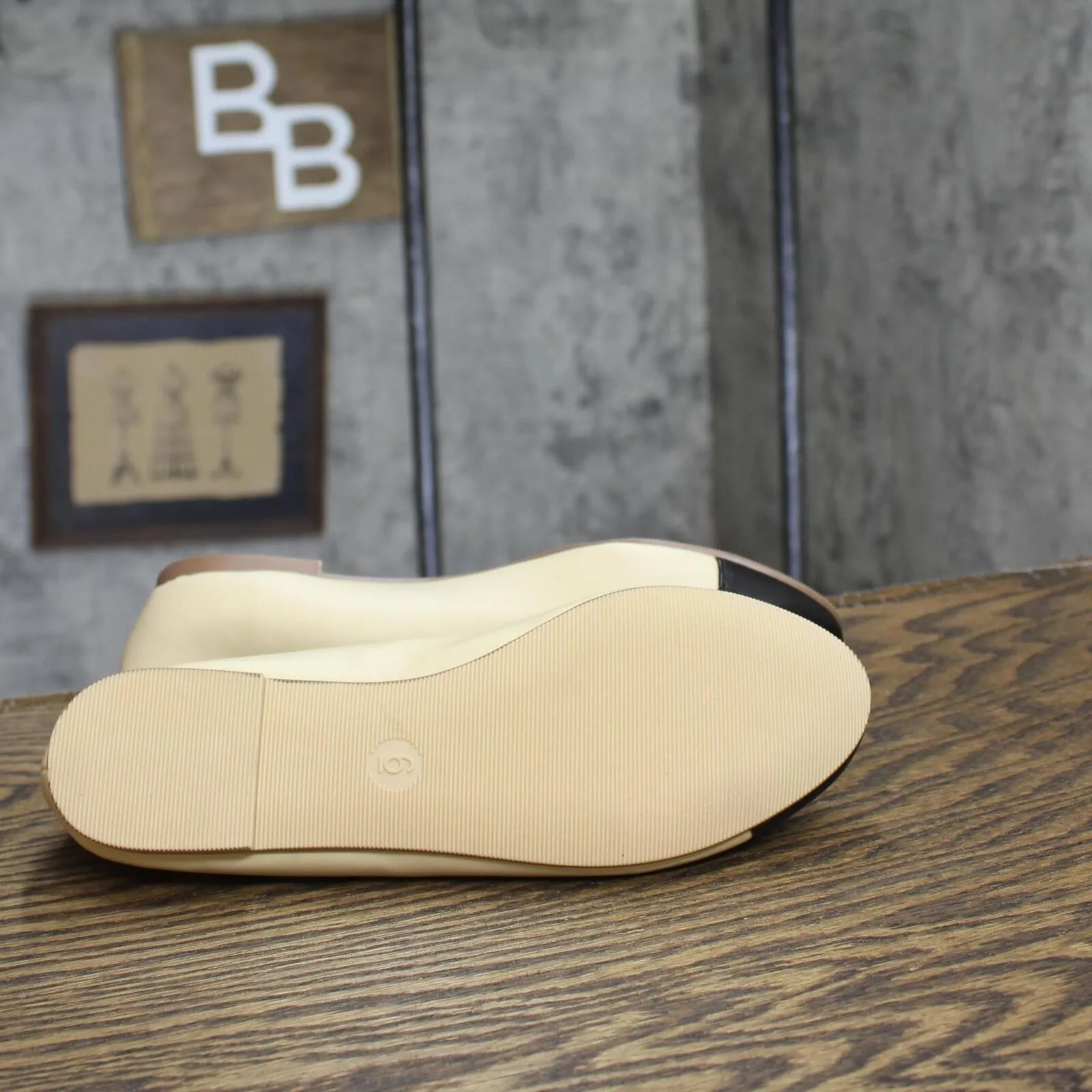 A New Day Womens Janie Ballet Flats with Memory Foam Insole Beige Brown 6M