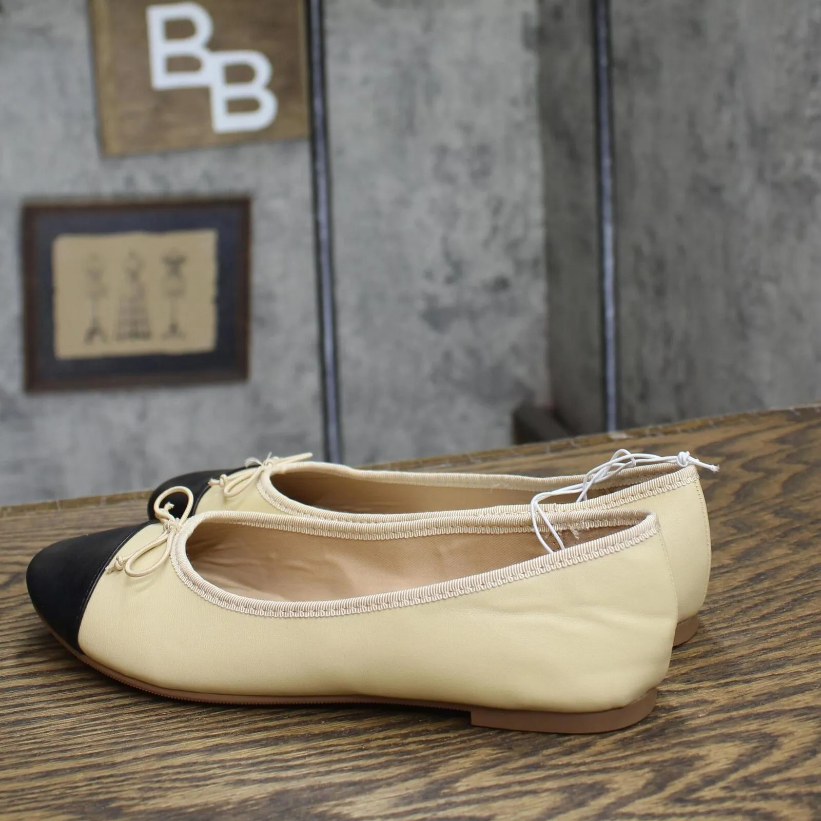 A New Day Womens Janie Ballet Flats with Memory Foam Insole Beige Brown 6M