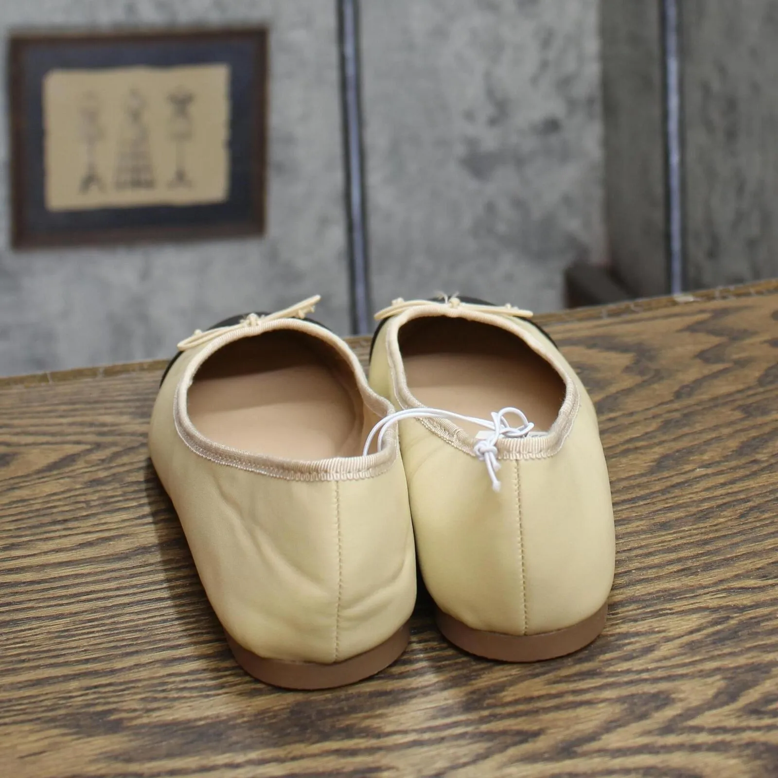 A New Day Womens Janie Ballet Flats with Memory Foam Insole Beige Brown 6M