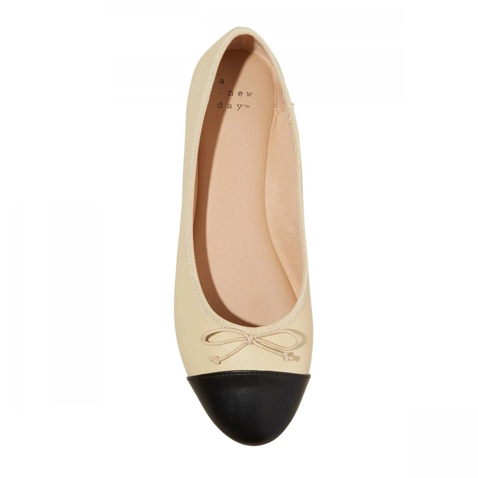 A New Day Womens Janie Ballet Flats with Memory Foam Insole Beige Brown 6M