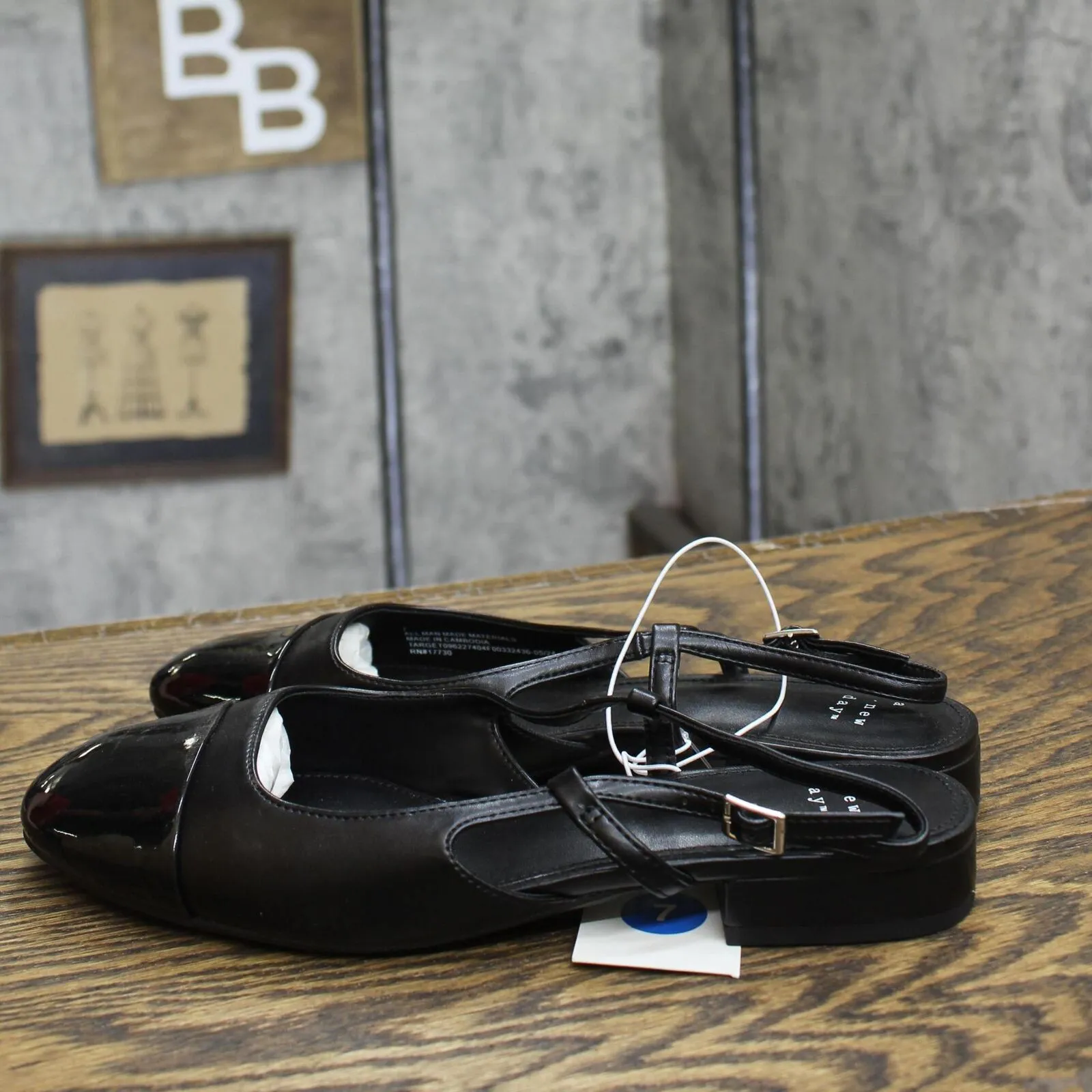 A New Day Womens Maxine Cap-toe Slingback Flats 90511222 Black 7M