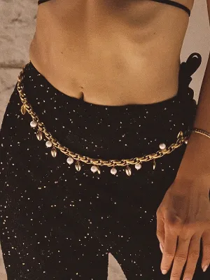 Adda Gold Metal Belt with Charms