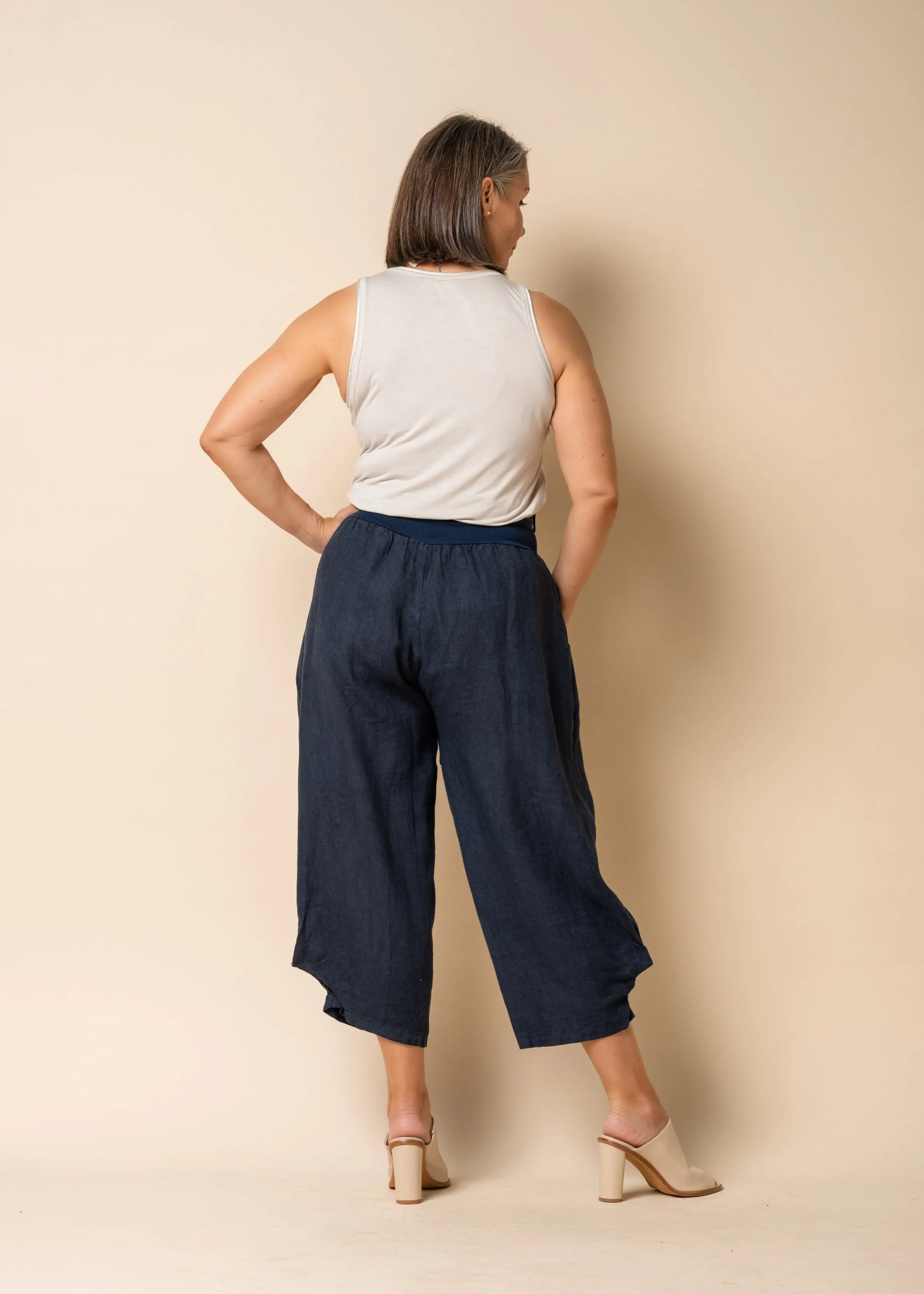Addison Linen Pants in Navy