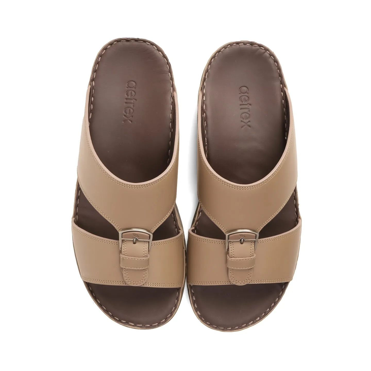 Aetrex Dual Trim Straps Men's Arabic Sandals - Stone