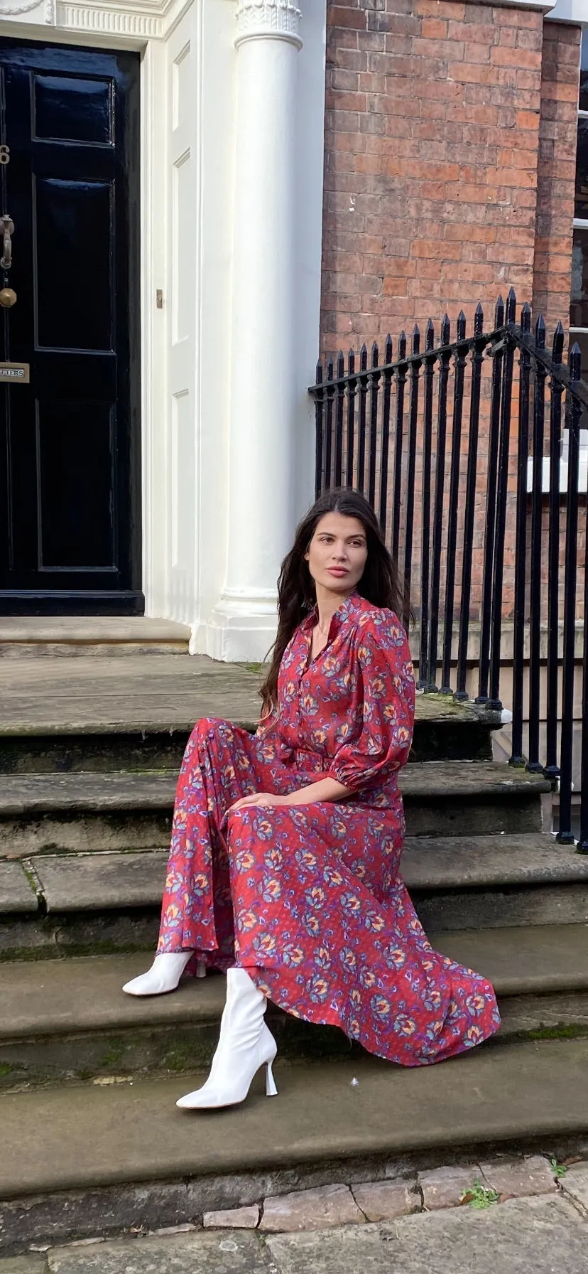 Aurelia dress - Burgundy georgette
