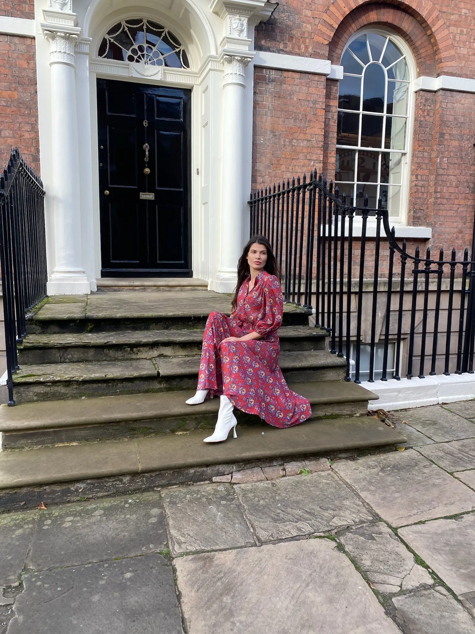 Aurelia dress - Burgundy georgette