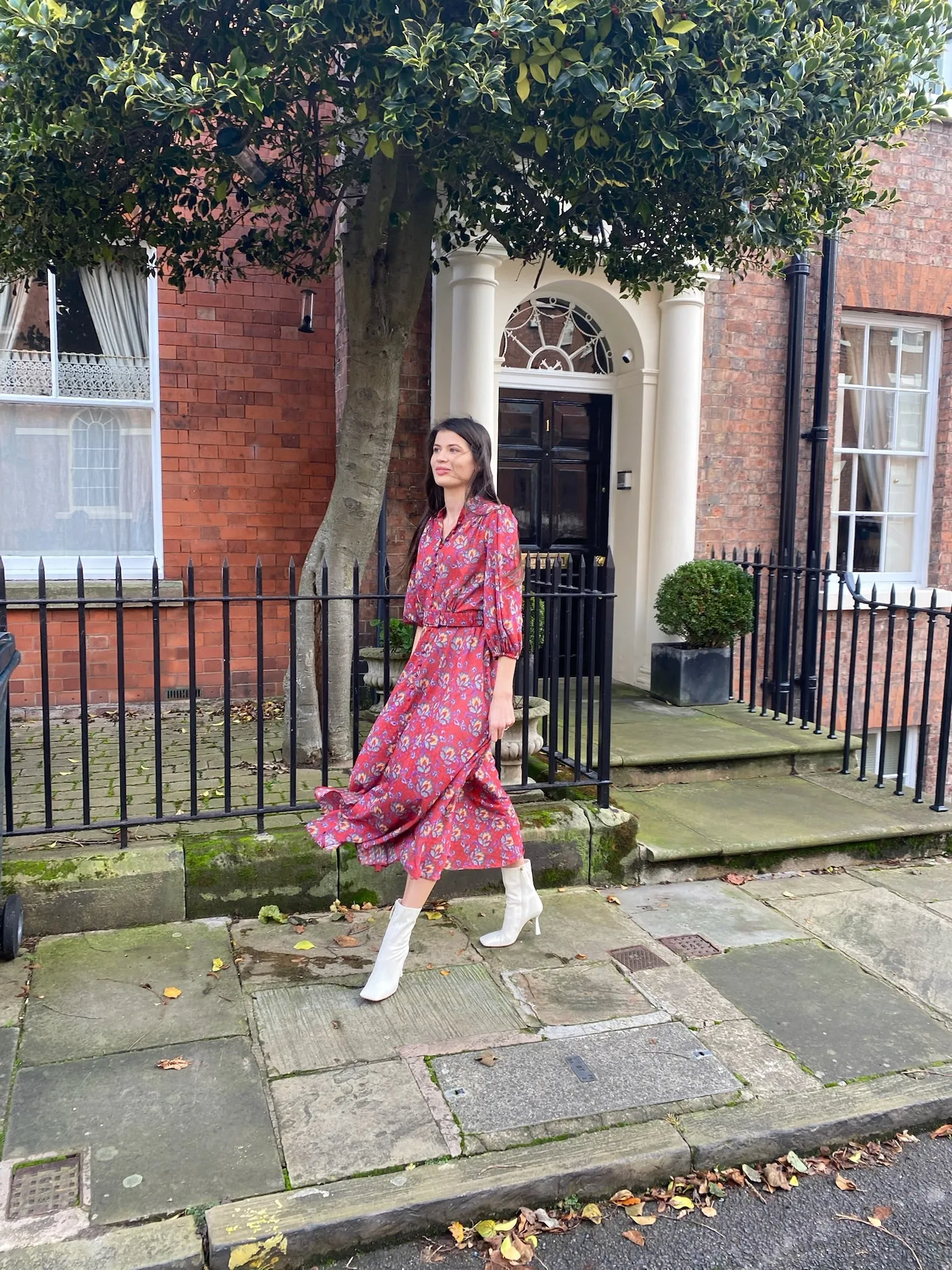 Aurelia dress - Burgundy georgette