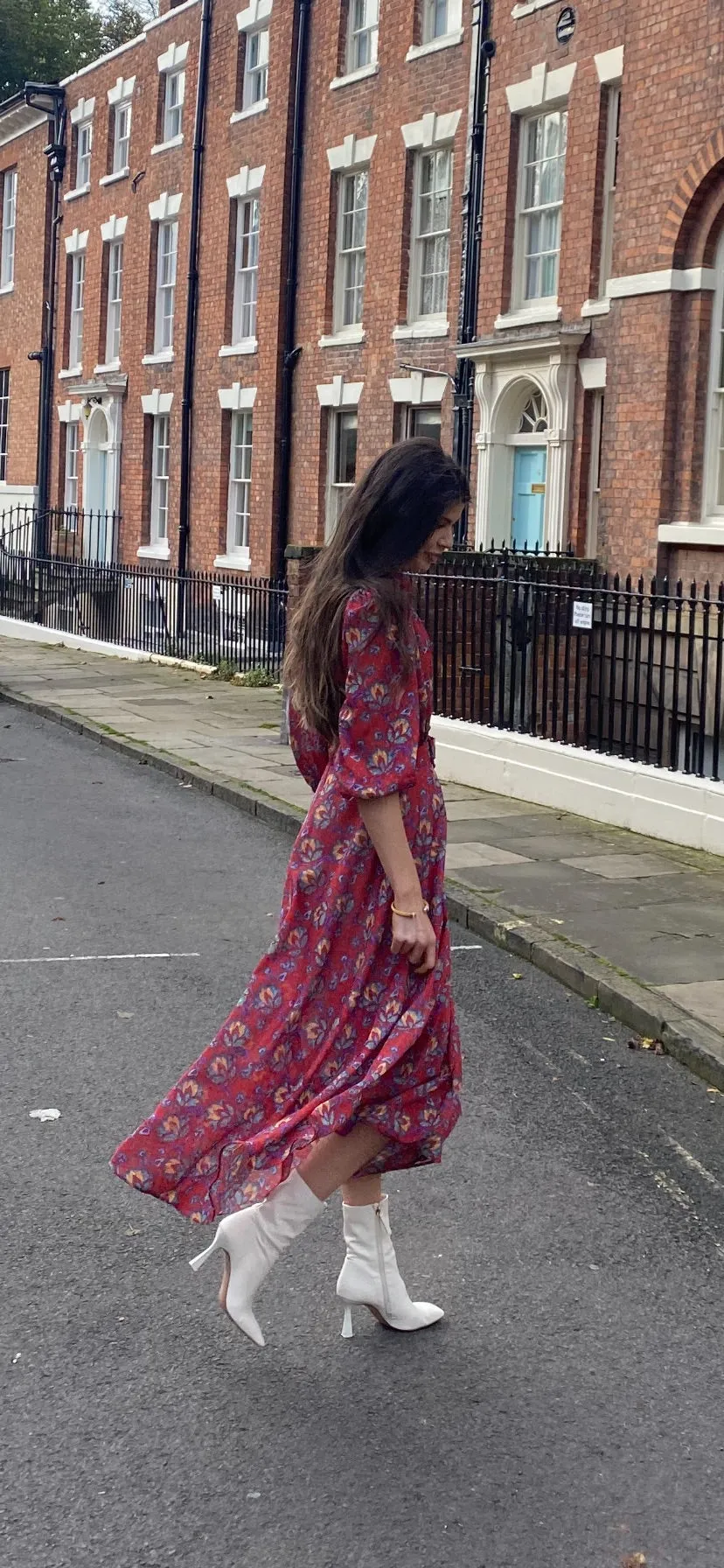 Aurelia dress - Burgundy georgette