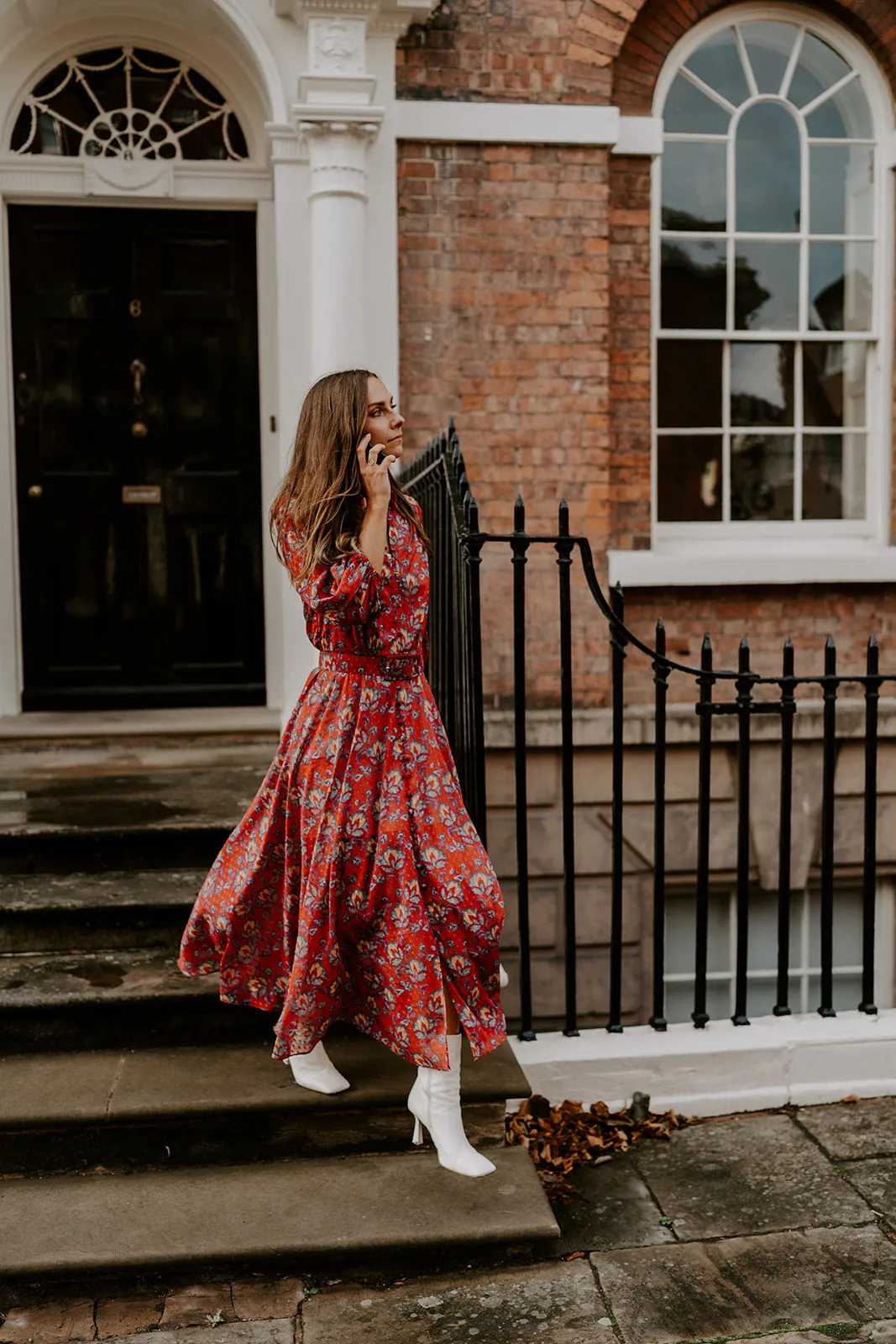 Aurelia dress - Burgundy georgette