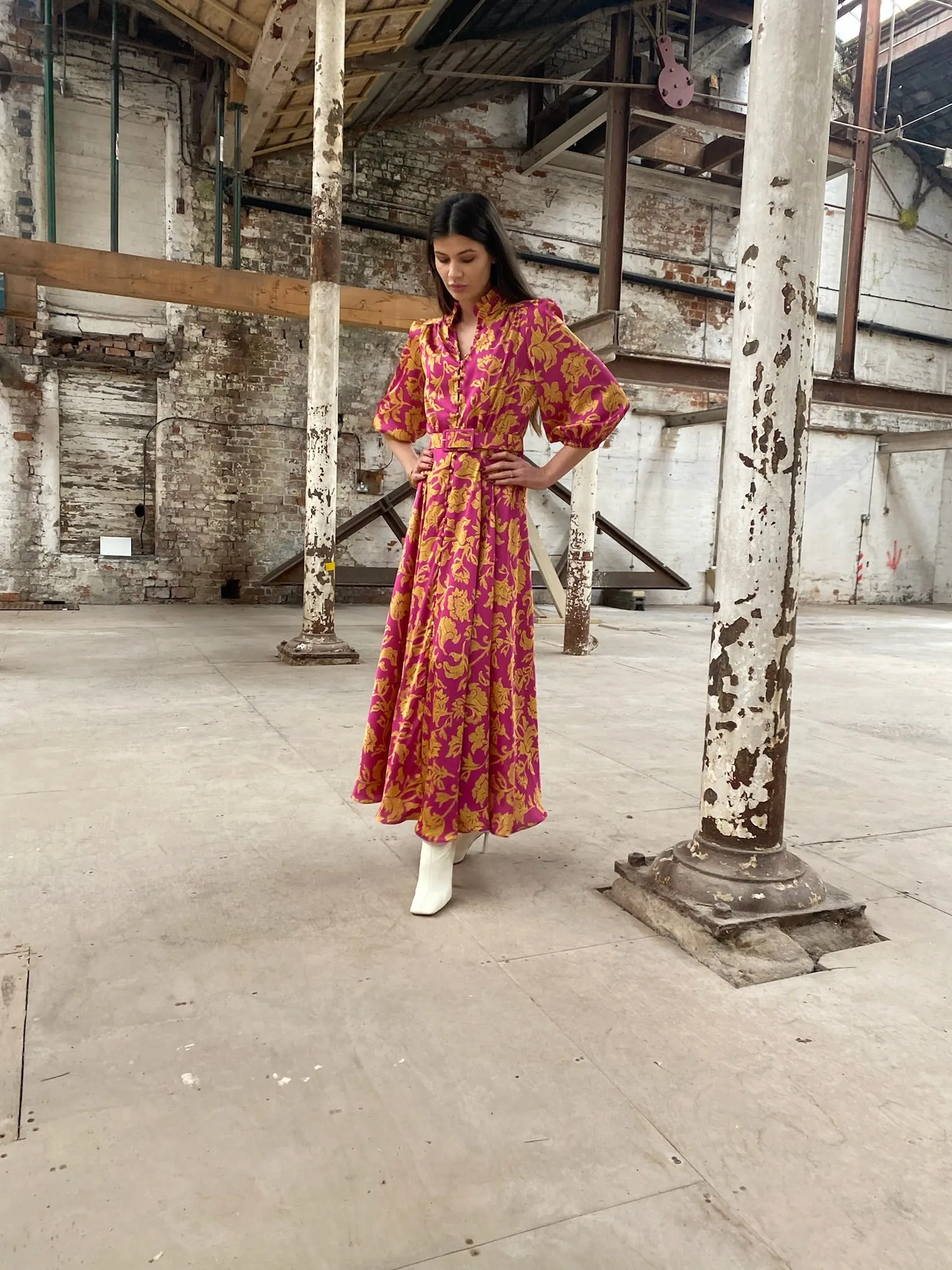 Aurelia dress - Magenta/Gold