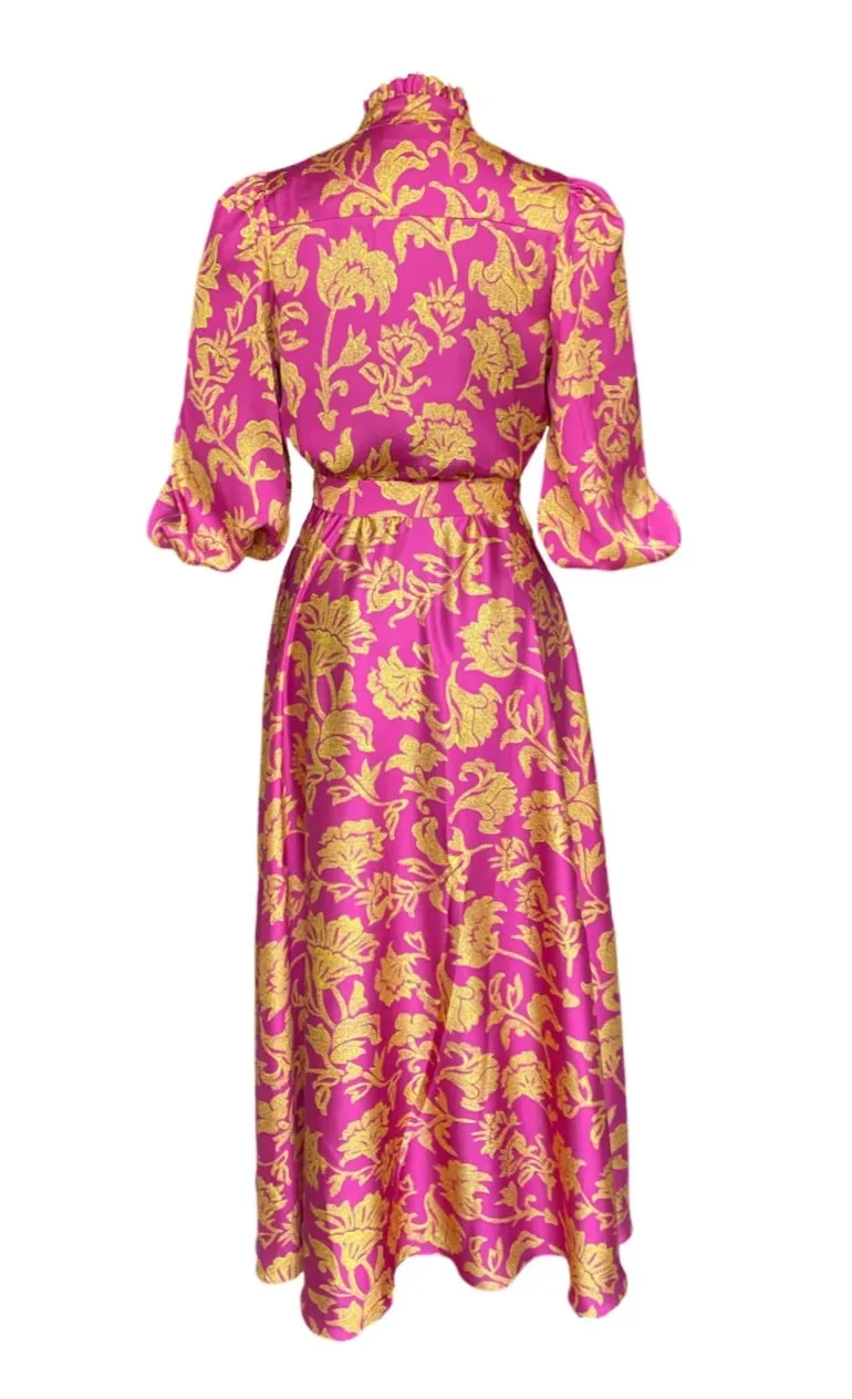 Aurelia dress - Magenta/Gold