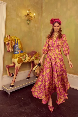 Aurelia dress - Magenta/Gold