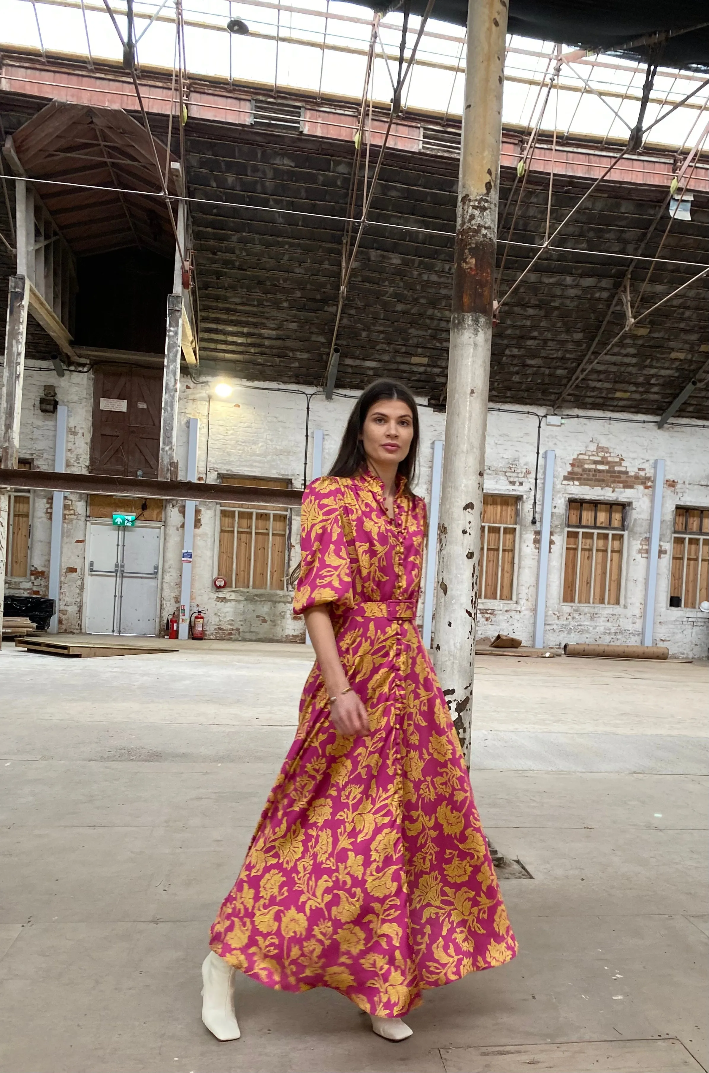 Aurelia dress - Magenta/Gold