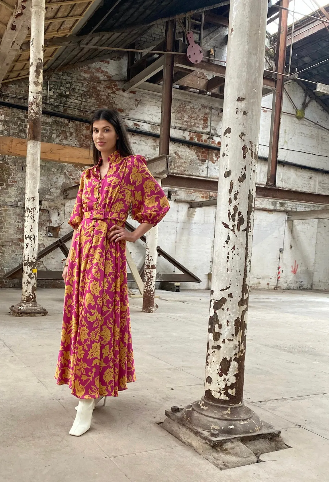 Aurelia dress - Magenta/Gold
