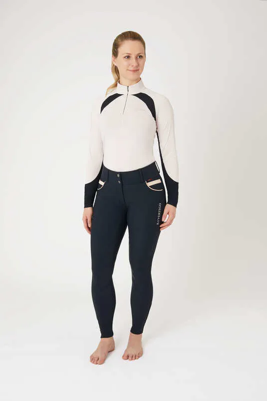 B Vertigo Morgana Fullgrip Ladies Breeches Navy with Pink