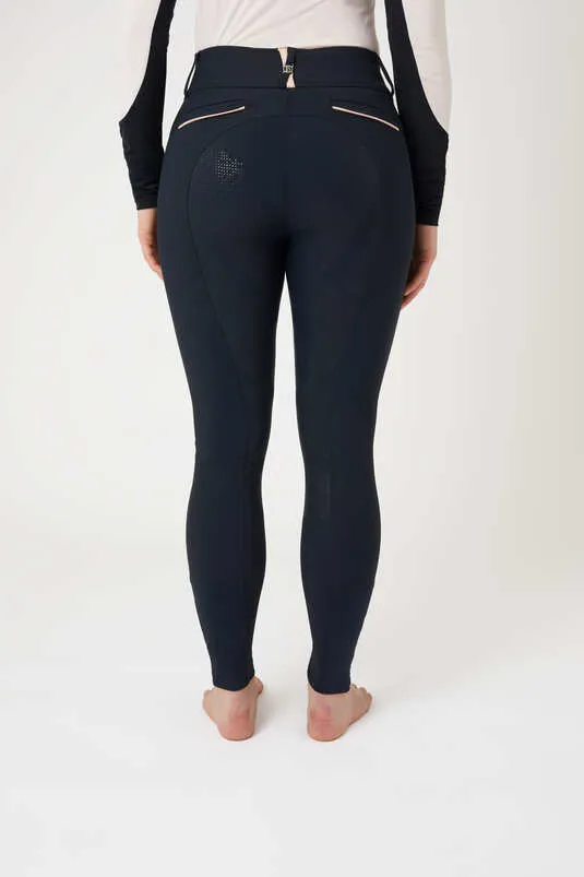 B Vertigo Morgana Fullgrip Ladies Breeches Navy with Pink
