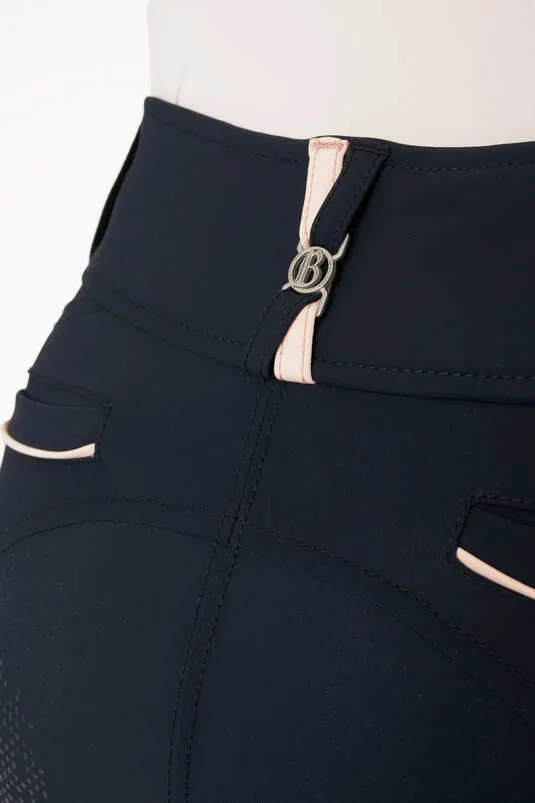 B Vertigo Morgana Fullgrip Ladies Breeches Navy with Pink