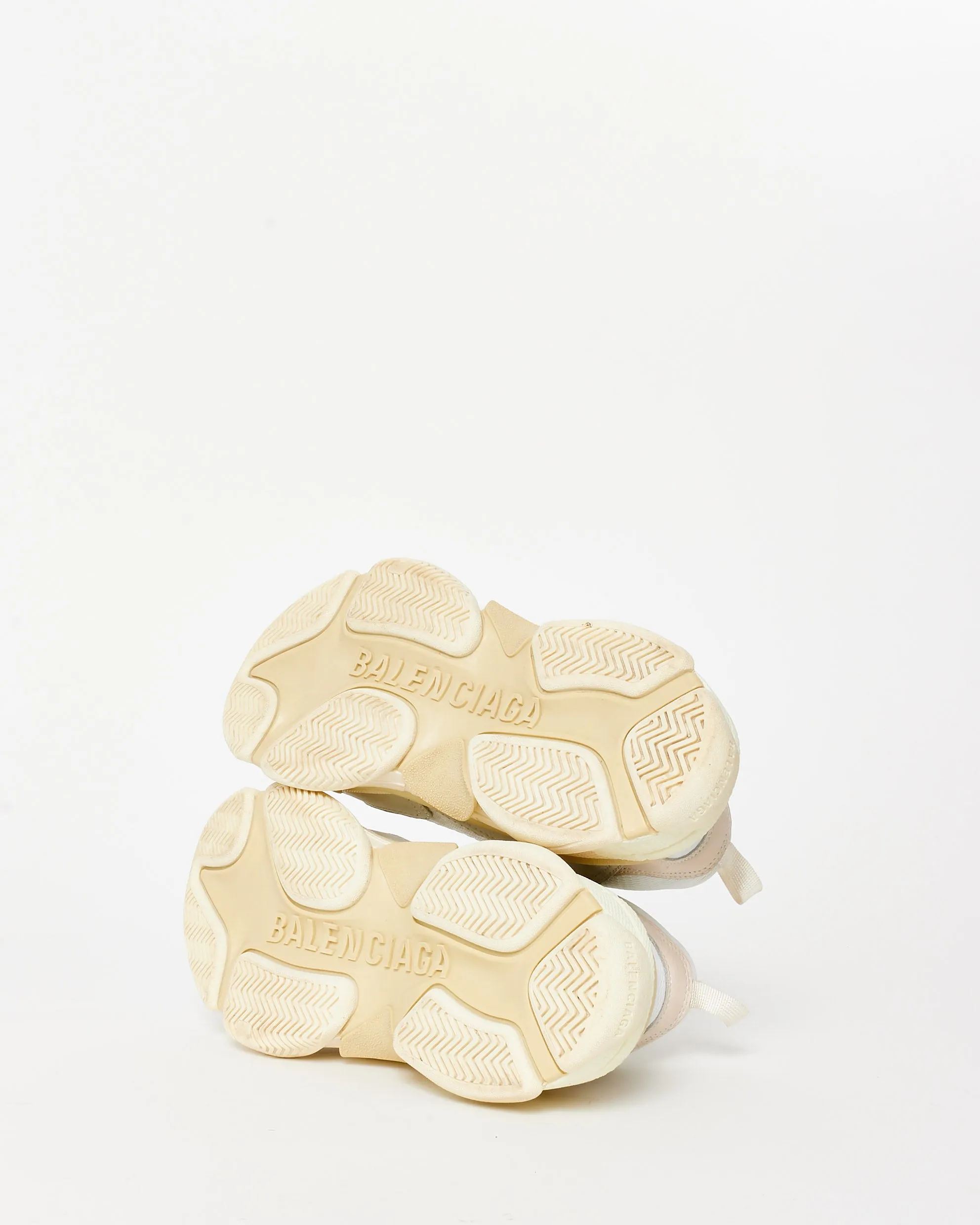 Balenciaga White Fabic Tripple S Sneakers - 39