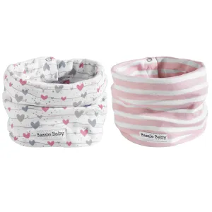 Bazzle Baby BandoBib Infinity Scarf Bib 2-Pack: Wavy Lines & Hearts