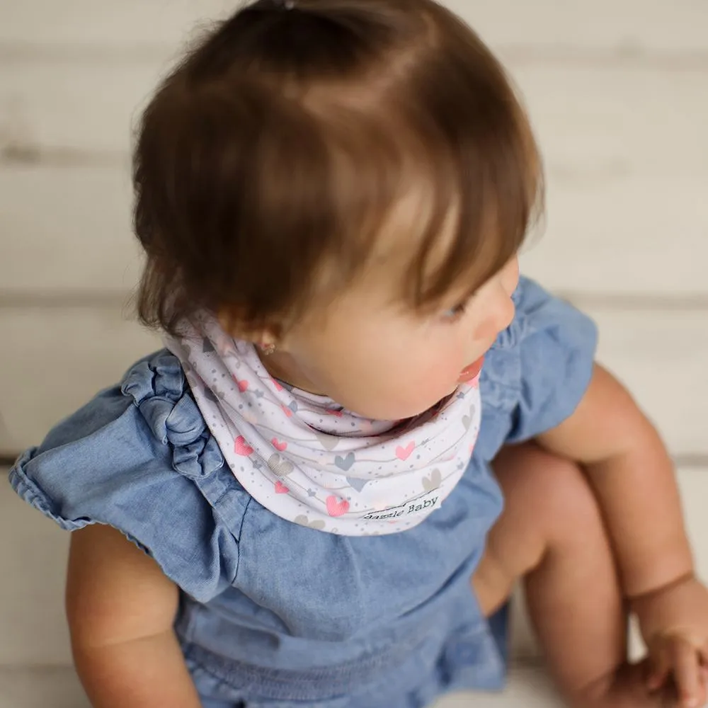Bazzle Baby BandoBib Infinity Scarf Bib 2-Pack: Wavy Lines & Hearts