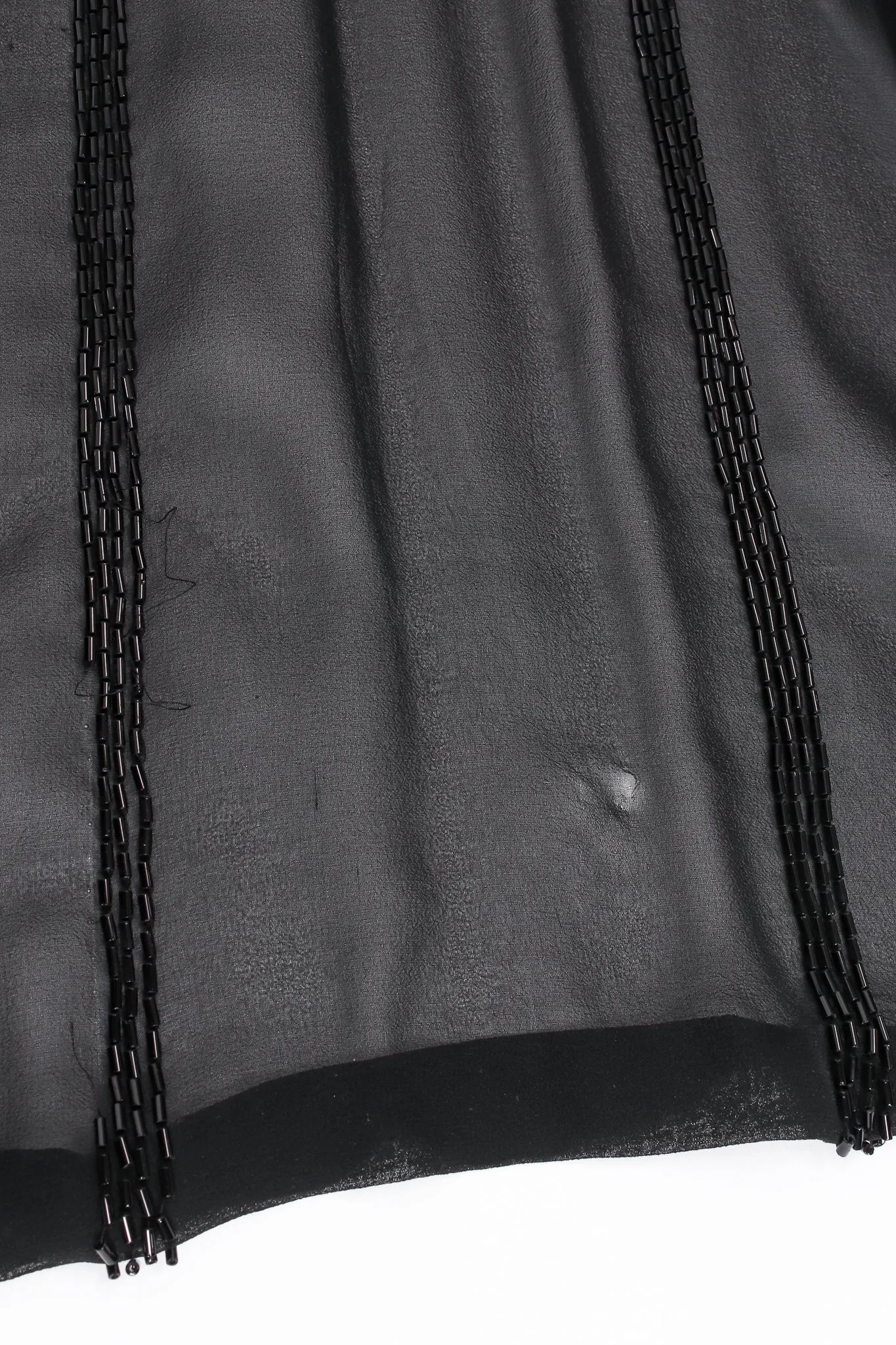 Bead Stripe Silk Chiffon Dress