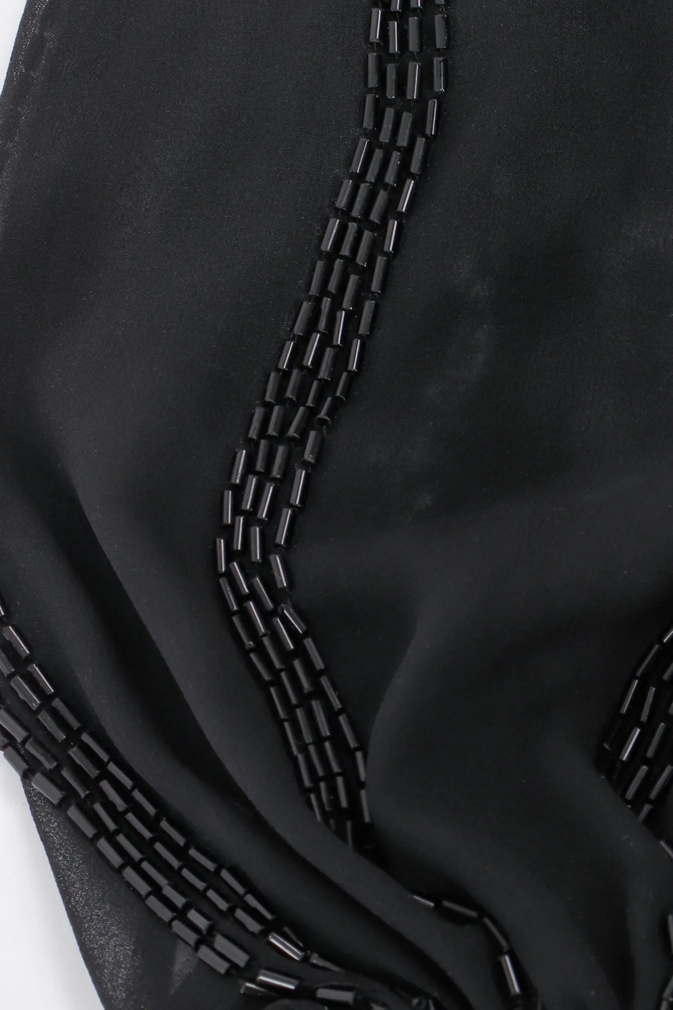 Bead Stripe Silk Chiffon Dress