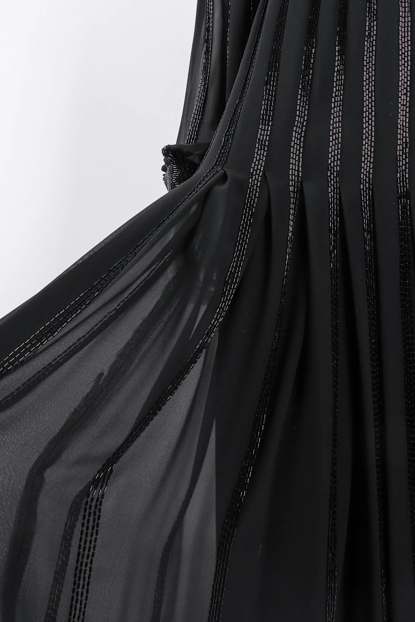 Bead Stripe Silk Chiffon Dress
