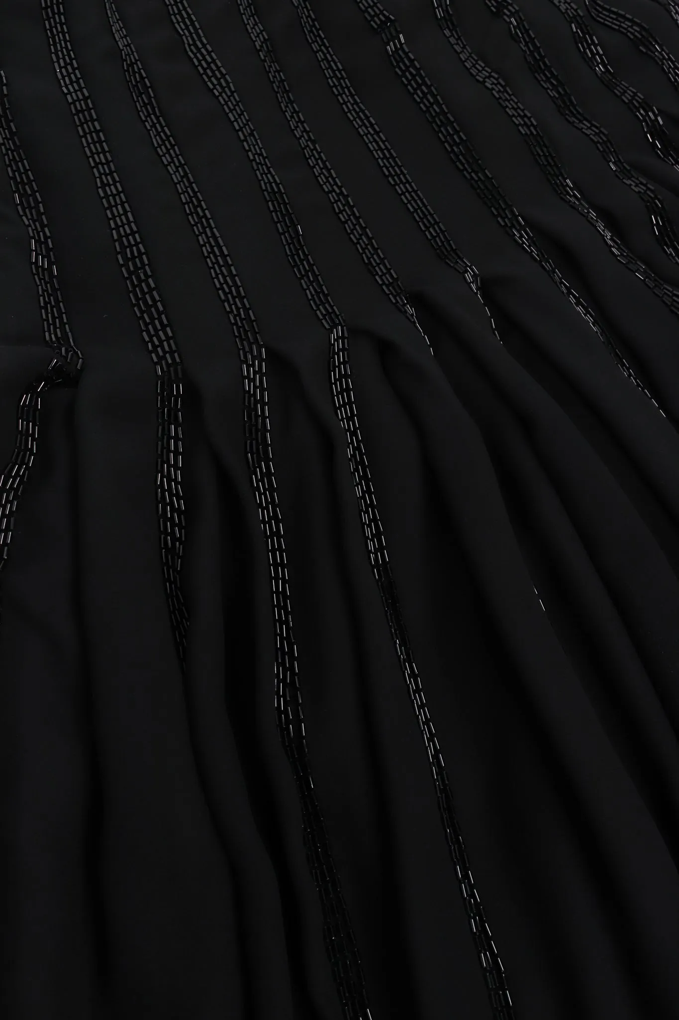 Bead Stripe Silk Chiffon Dress