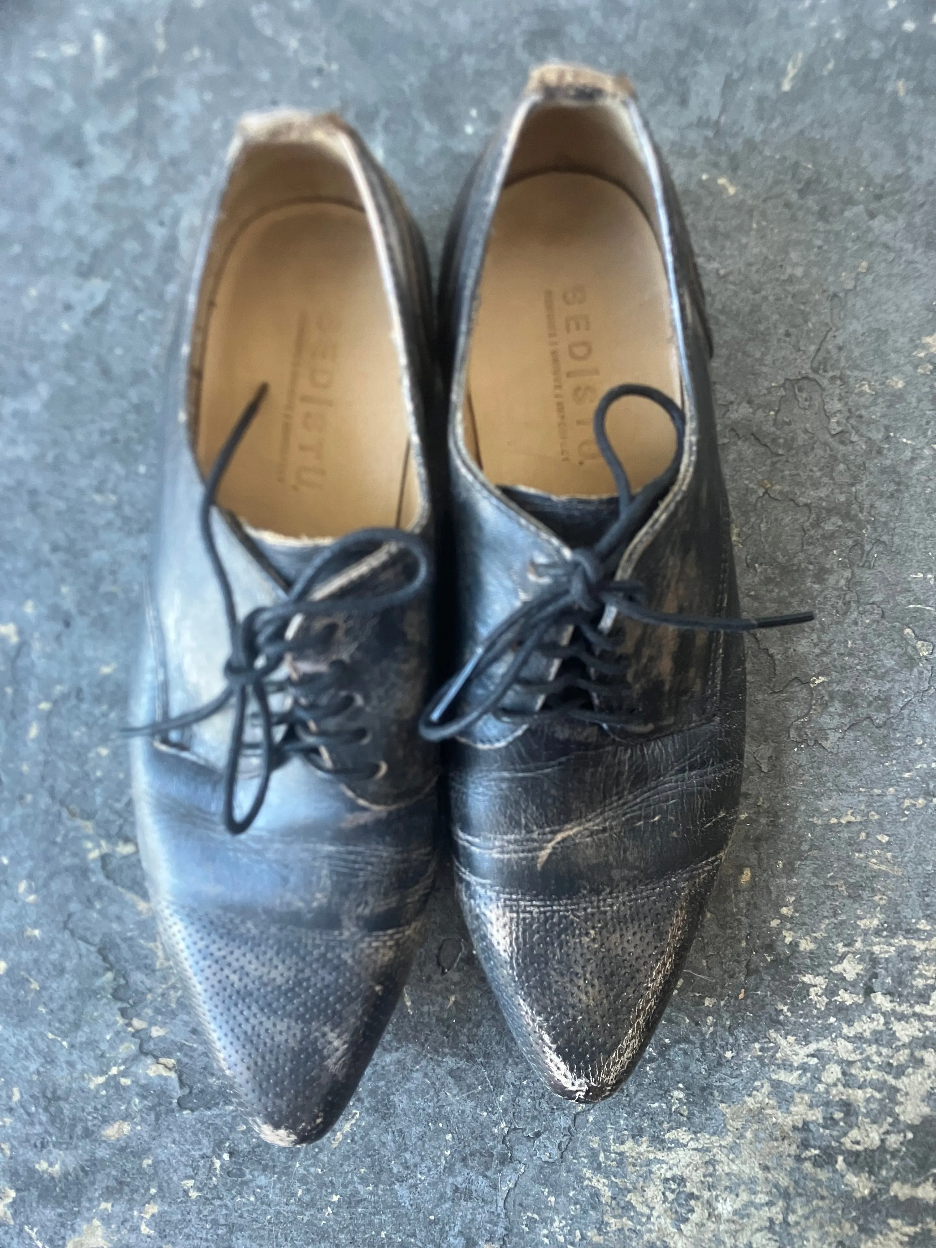 Bed Stu Black Shoes Perforated Toe