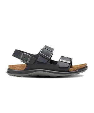 Birkenstock Milano Cross Town Oiled Leather Black Womens Sandals