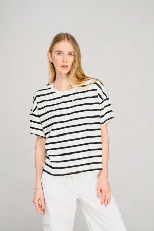 Black oversized striped T-shirt