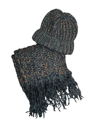 Black Scarf and Hat Set