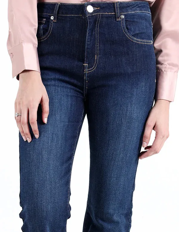 Bootcut High-Rise Jeans Color Dark Blue Denim