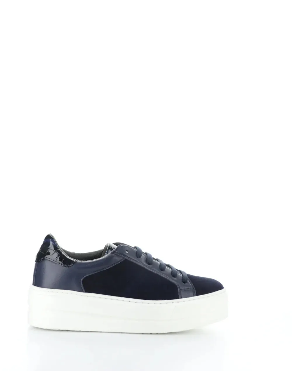 BOS & CO MAUDE OCEAN/BLACK IRIS SUEDE PLATFORM SNEAKER