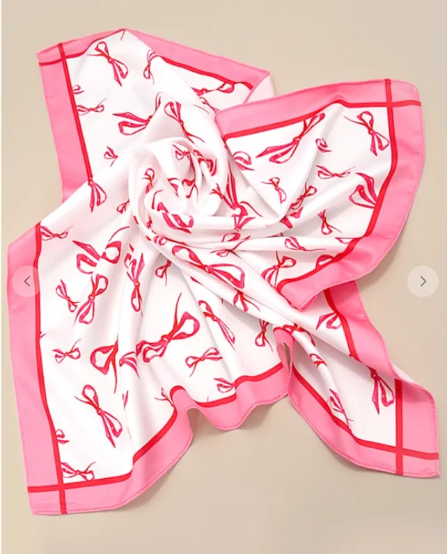 Bows Ribbon Satin Square Scarf Bandana
