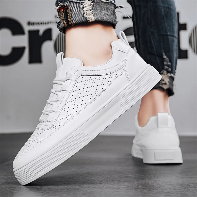 Bradley | Men's Leather Sneakers - Comfortable Perforated Design with Cushioned Sole for Everyday Wear