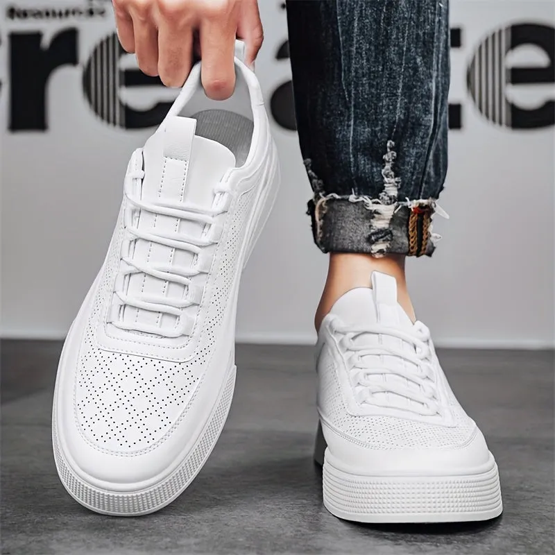 Bradley | Men's Leather Sneakers - Comfortable Perforated Design with Cushioned Sole for Everyday Wear