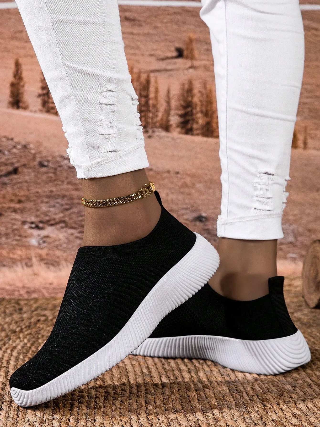 Breathable Knitted Casual Flat Loafers- FD ⚡