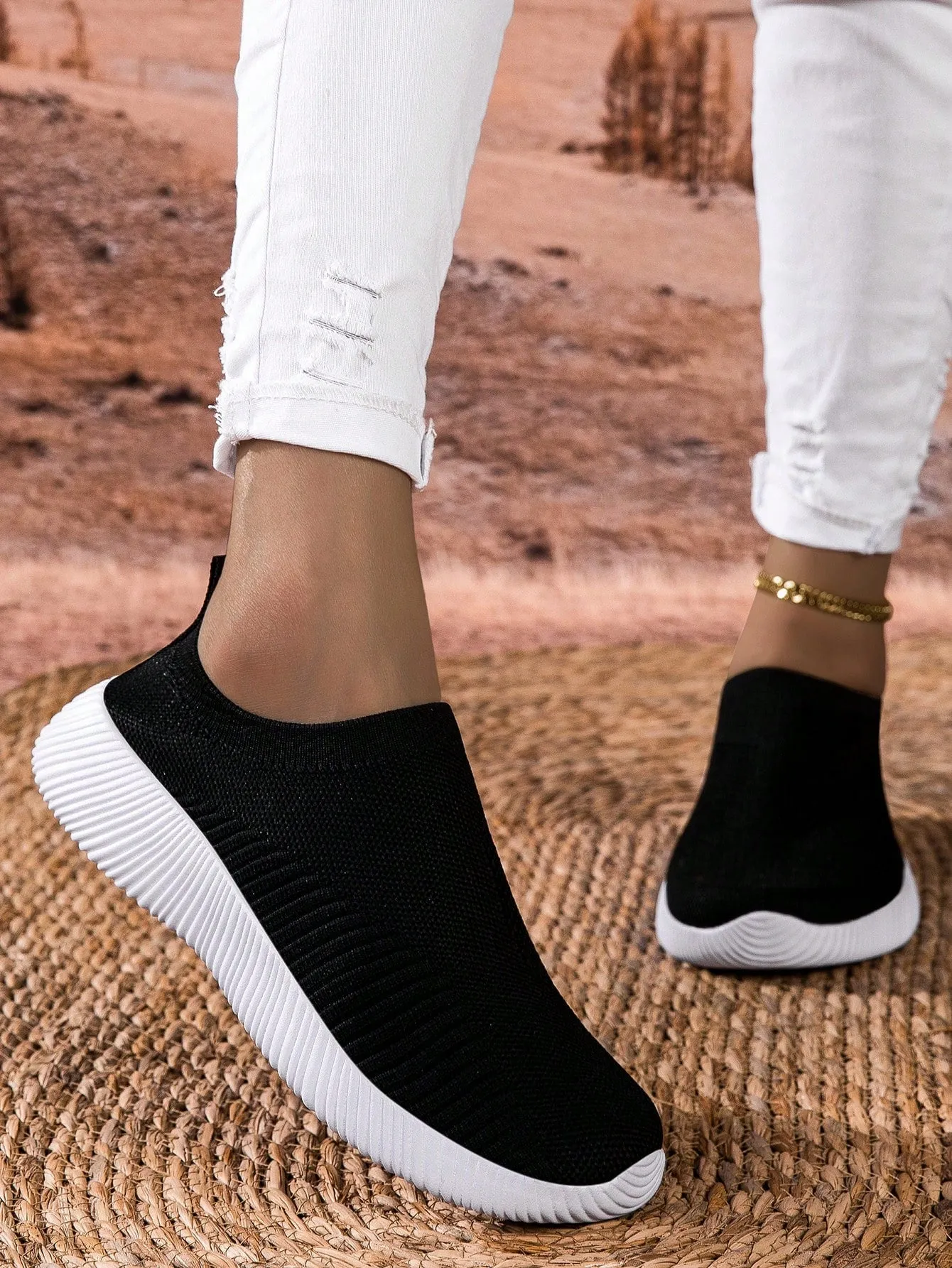 Breathable Knitted Casual Flat Loafers- FD ⚡